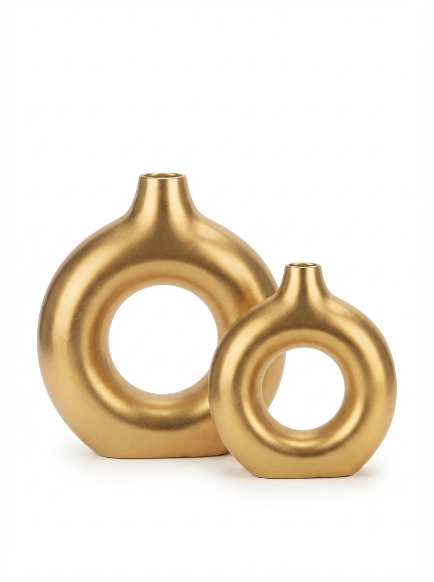 Premium Quality Golden Donut Vase