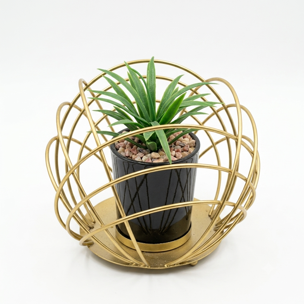 Elegant Gold Metal Plant