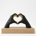 Black & Gold Heart Hand Sculpture