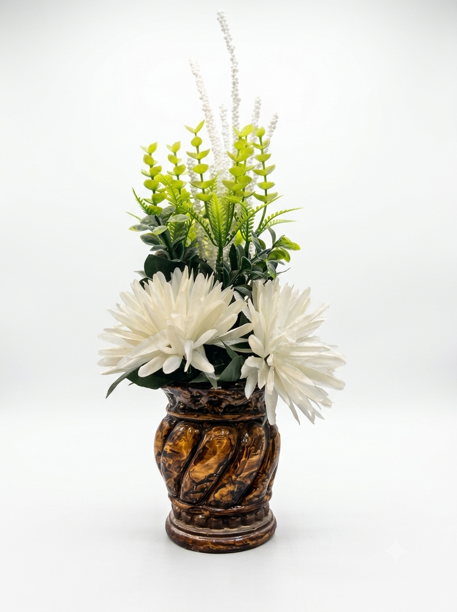Artificial White Premium Ceramic Floral Vase