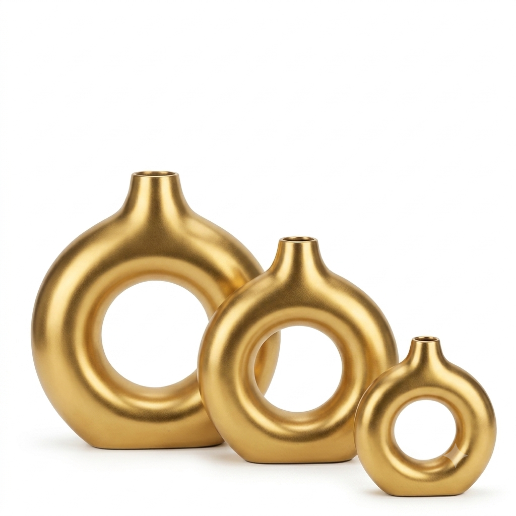 Premium Quality Golden Donut Vase